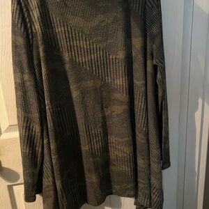JODIFL Striped Camo Green Long Sleeve Top Size 2/3x